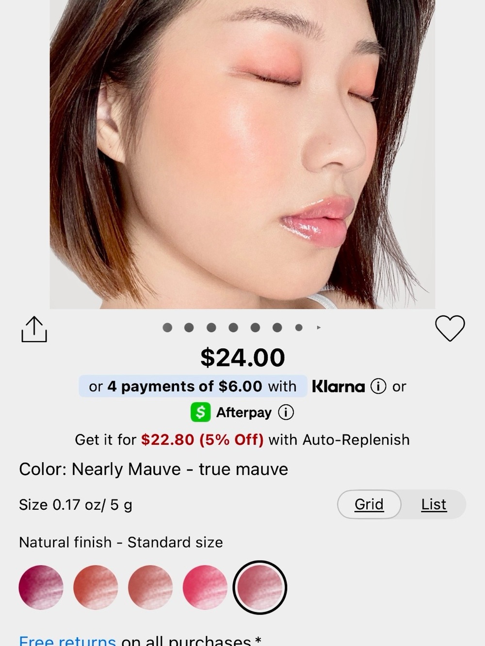 Rare Beauty Cream Blush in Nearly Mauve (True Mauve)